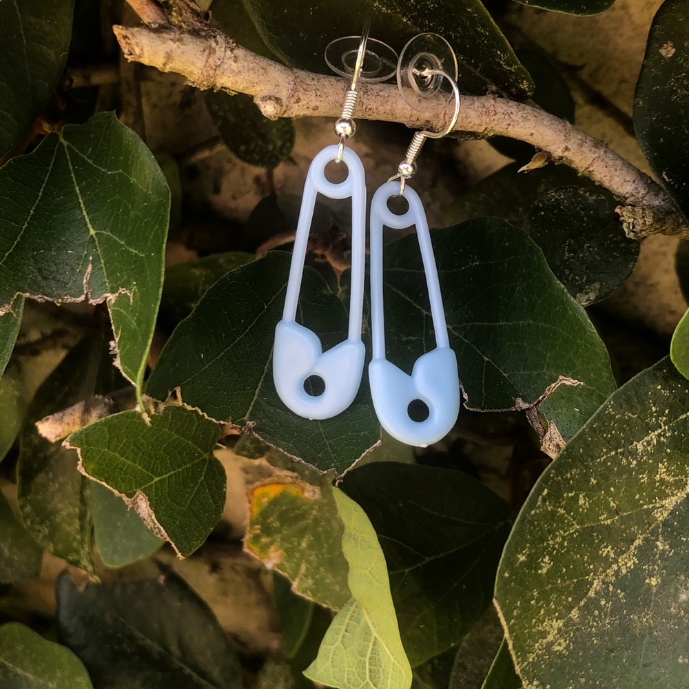 Baby blue pin earrings .💙
